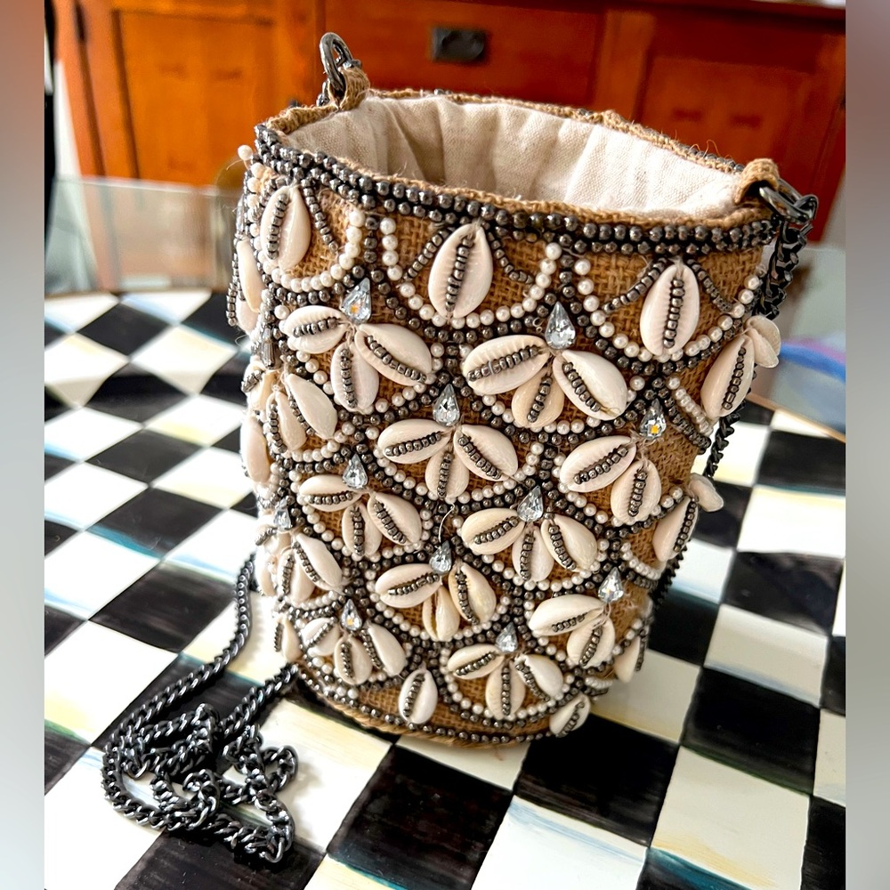 Zara Beaded bucket bag